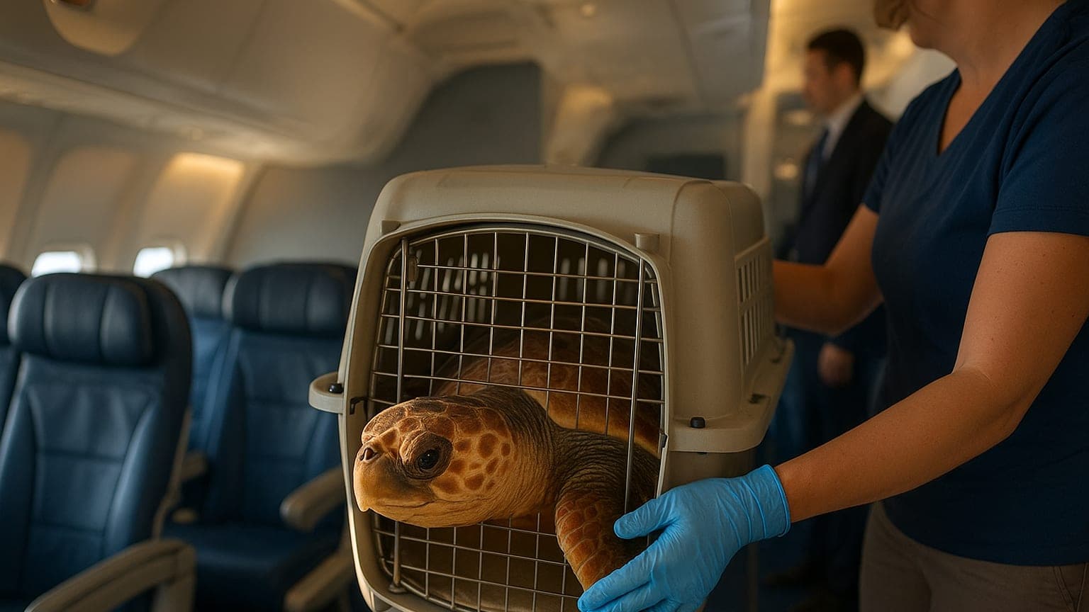 Endangered Sea Turtle Receives First-Class Flight After Storm Displacement