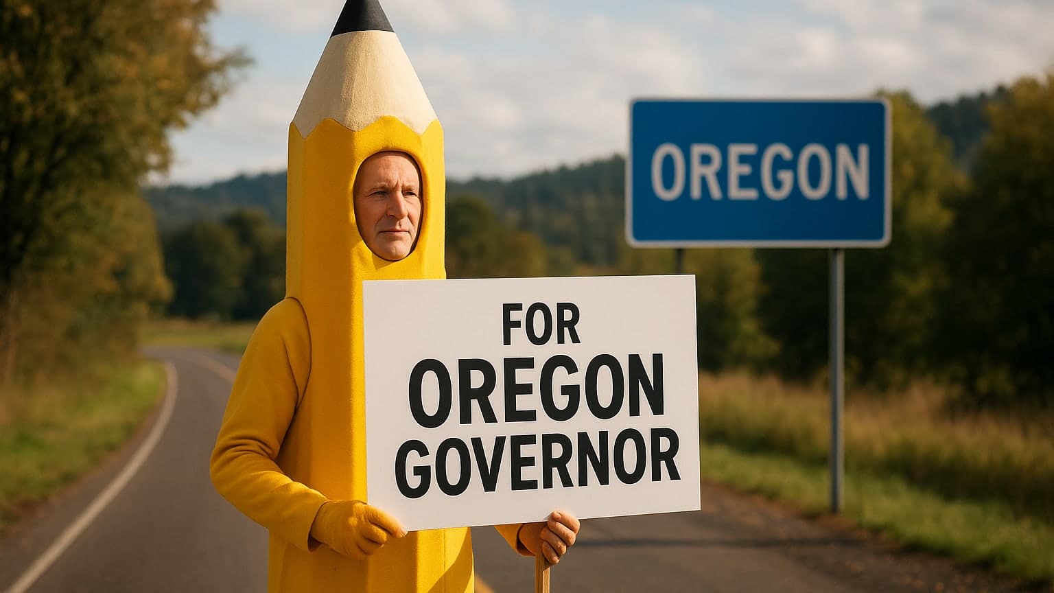 Six-Foot Pencil Runs for Oregon Governor