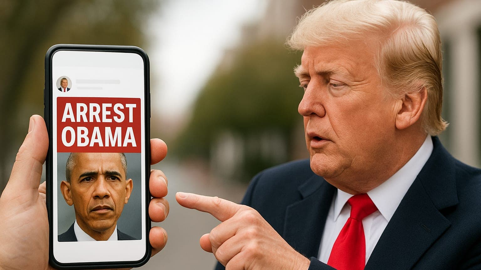 Trump Shares Posts Calling for Obama's Arrest
