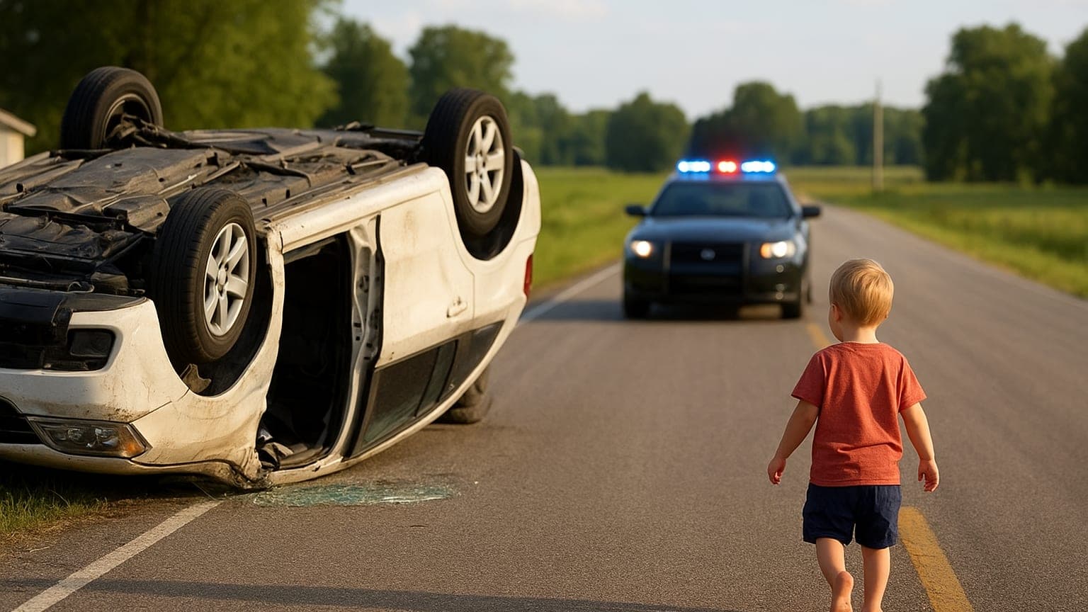 Toddler Escapes Unharmed After Mother's Rollover Crash in Chase
