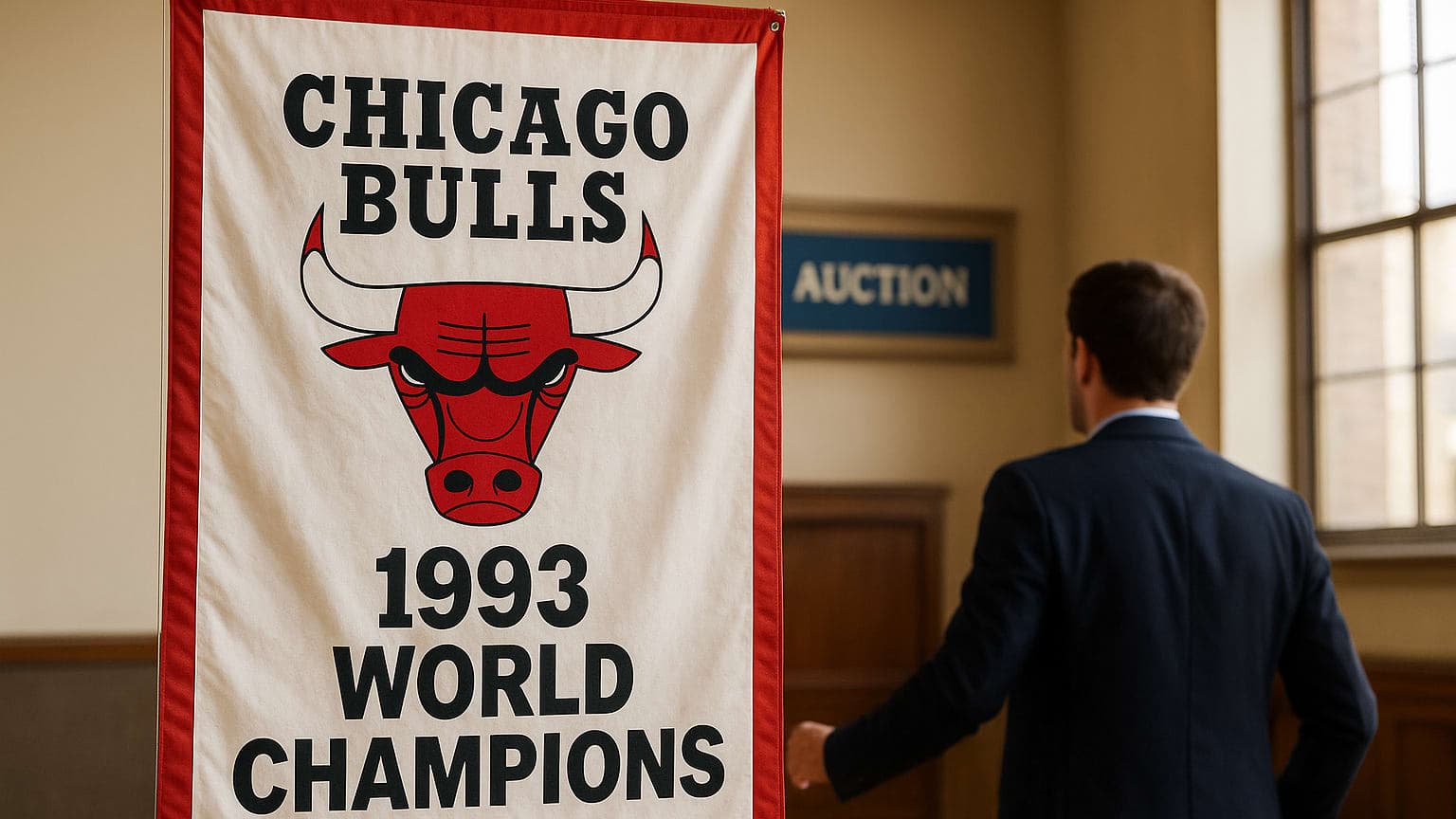 Historic Bulls Championship Banner From 1993 Up for Auction
