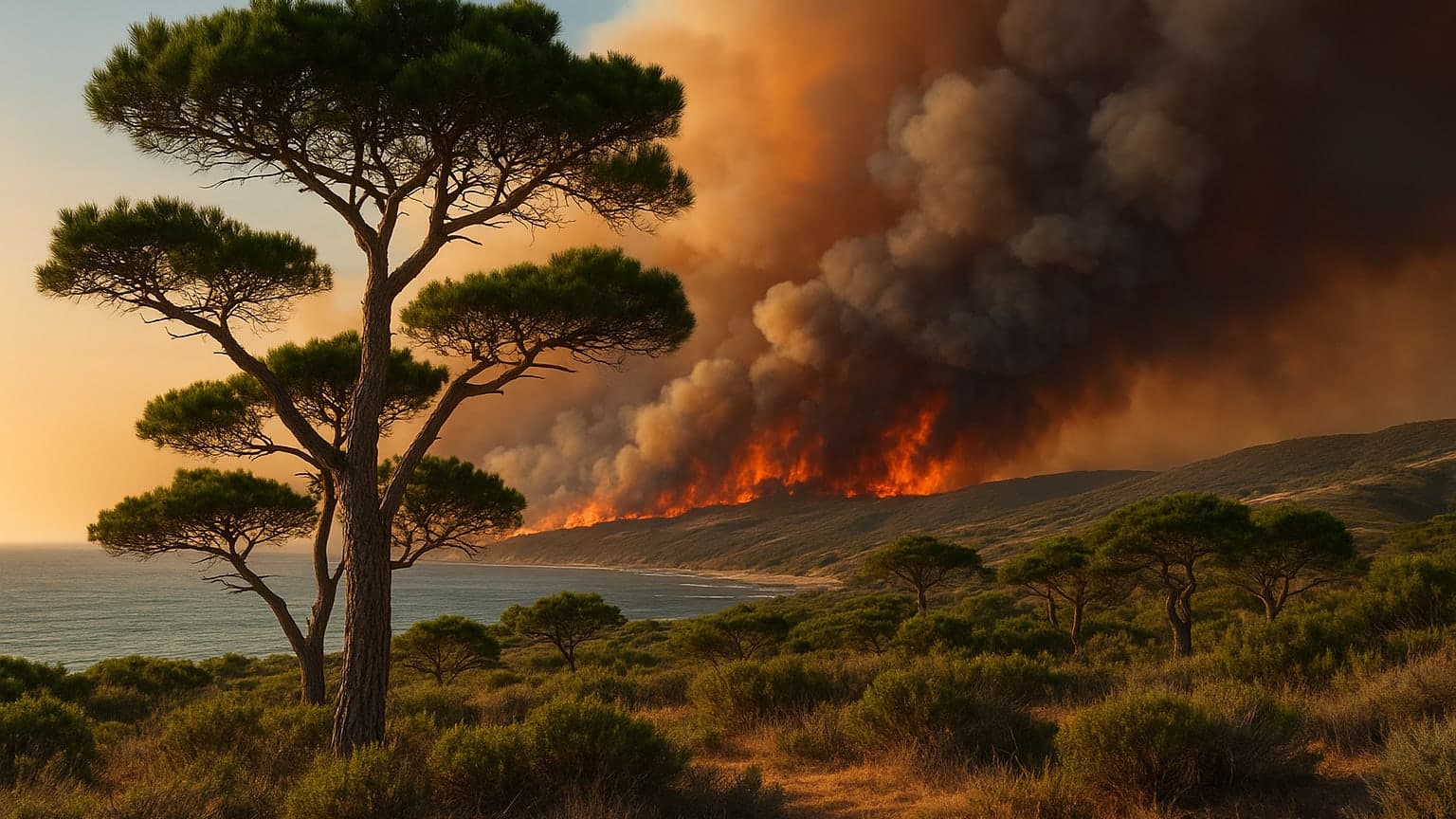 Rare Island Pines Threatened by California Wildfire