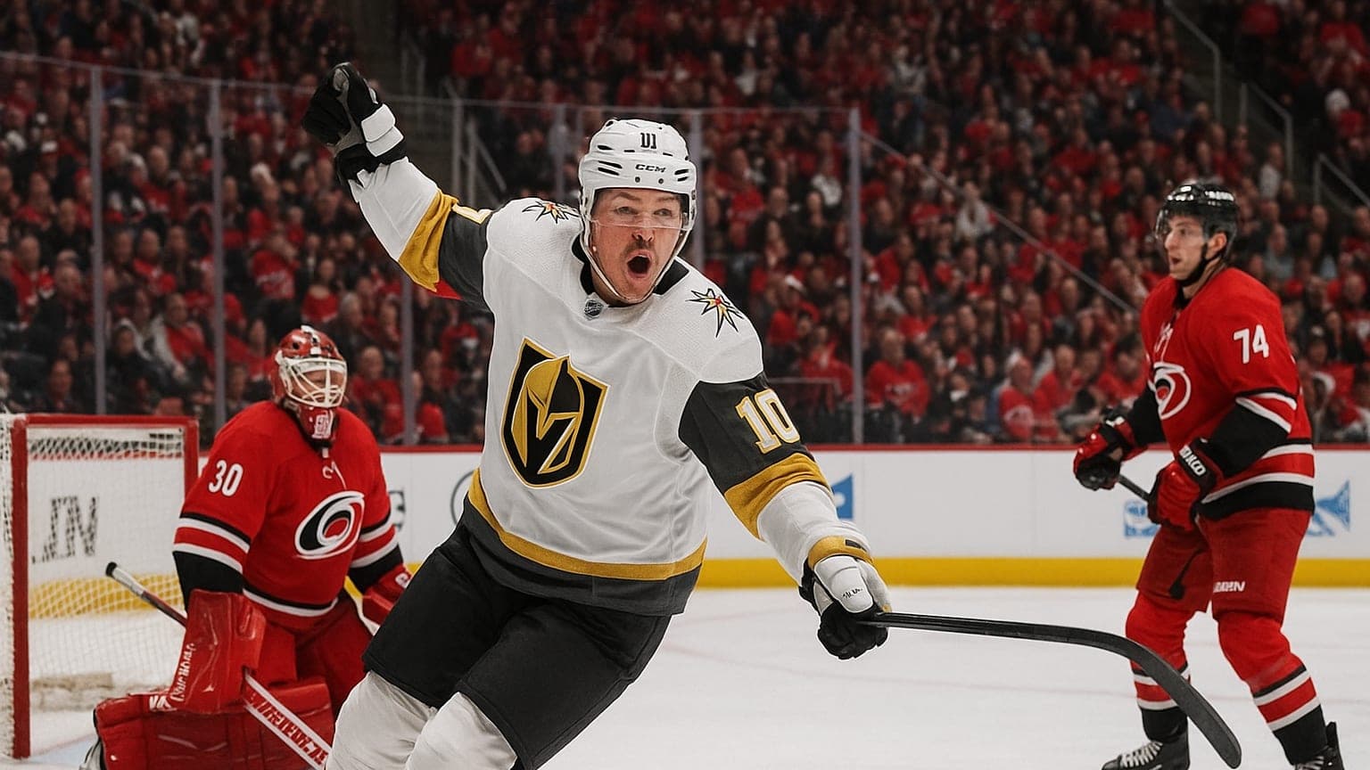 Hertl's Late Goal Lifts Knights Past Hurricanes in Final Opener