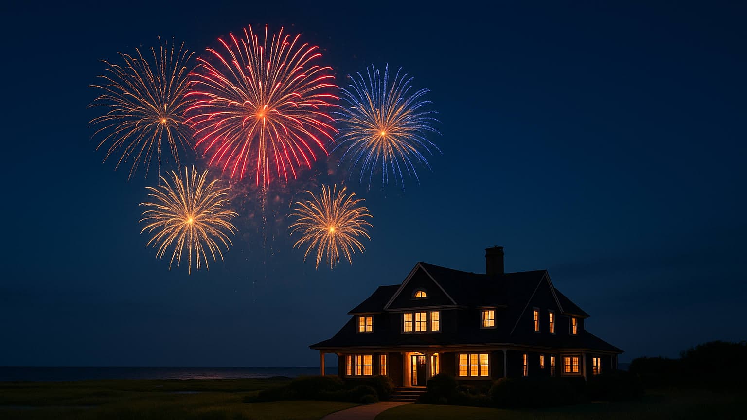 Fireworks Illuminate Taylor Swift's Watch Hill Mansion