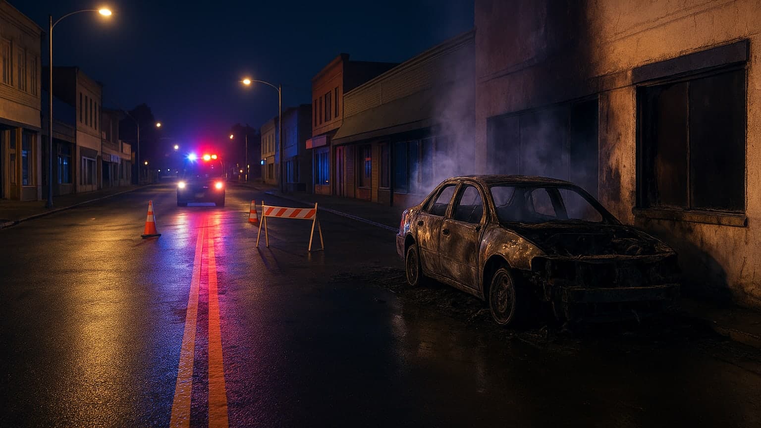 Car Erupts in Flames After Vineland Building Crash