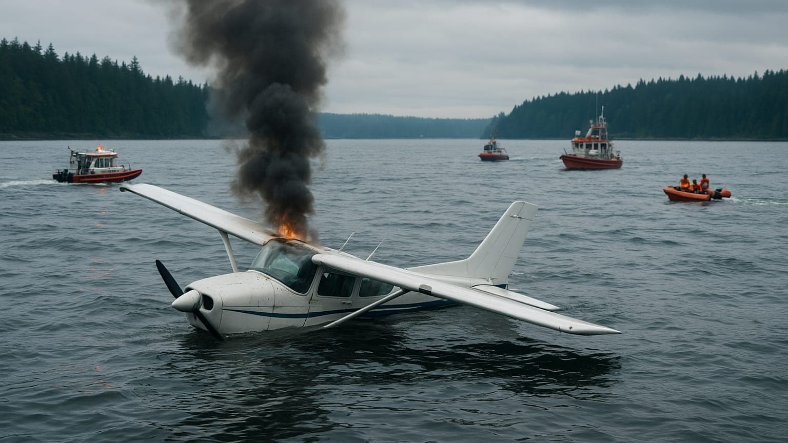 All 11 Survive Seaplane Crash and Fire in Puget Sound