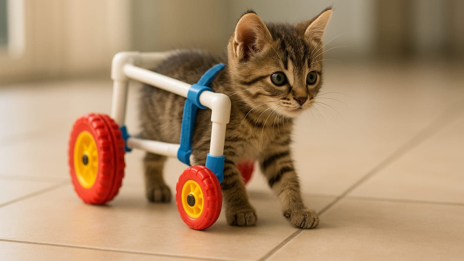 Kitten Gets Custom Hot Wheels Wheelchair in Cincinnati