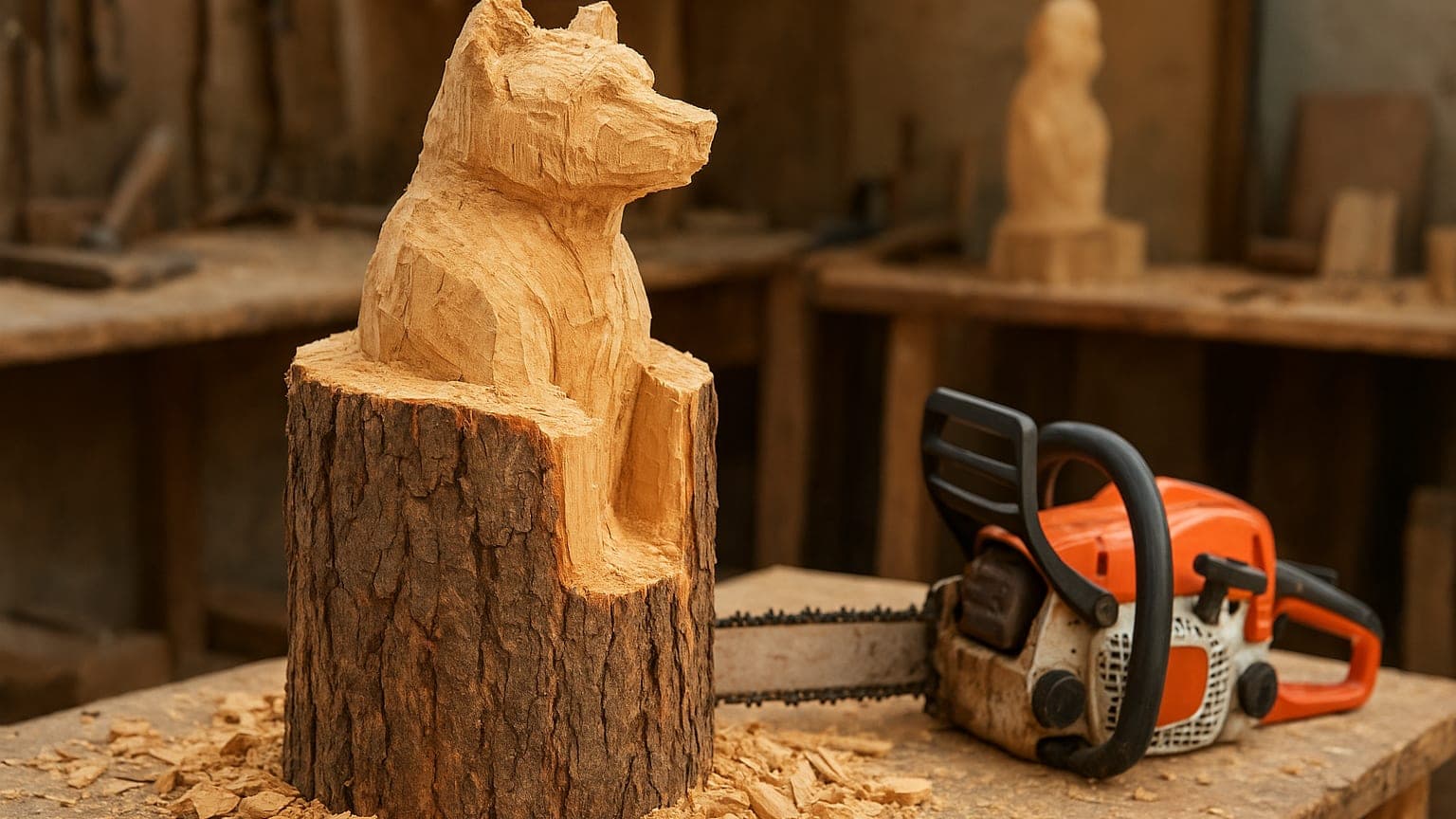 Lincolnshire Artist Transforms Logs Into Lifelike Sculptures With Chainsaw