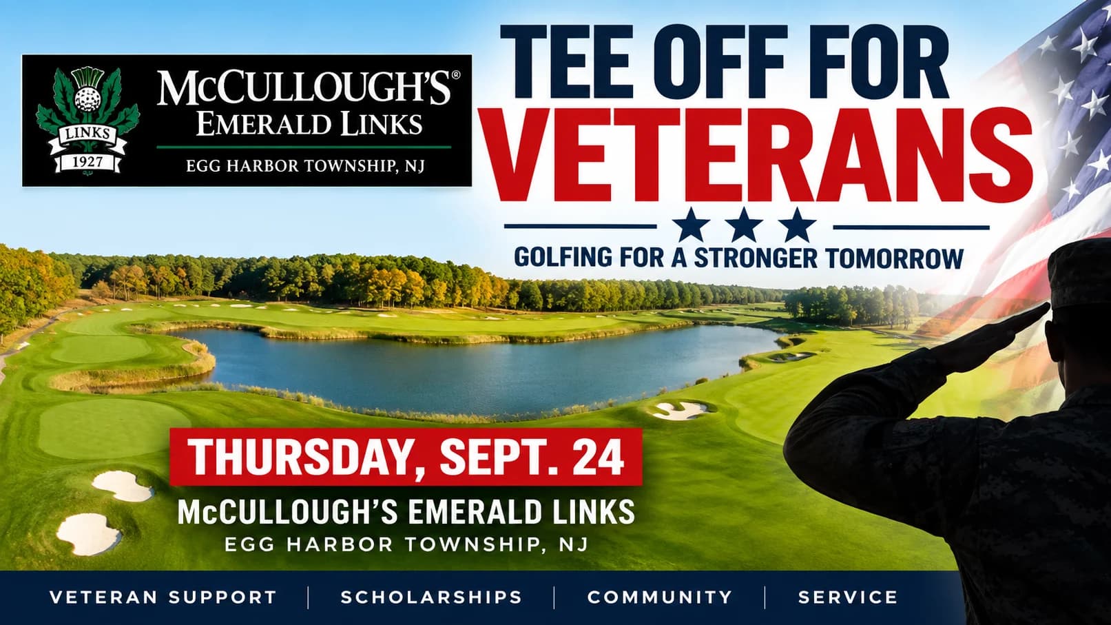 McCullough's 'Tee Off for Veterans' Returns Sept. 24 to Support Veterans and Their Families