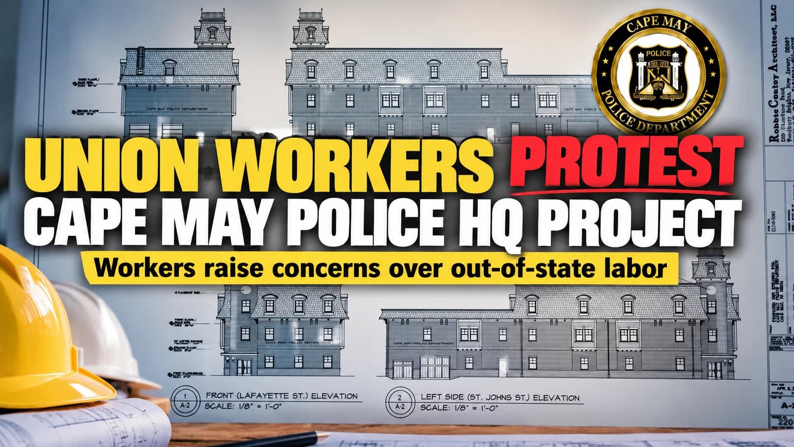 Union Workers Protest $8.6M Cape May Police Headquarters Project Over Hiring Practices