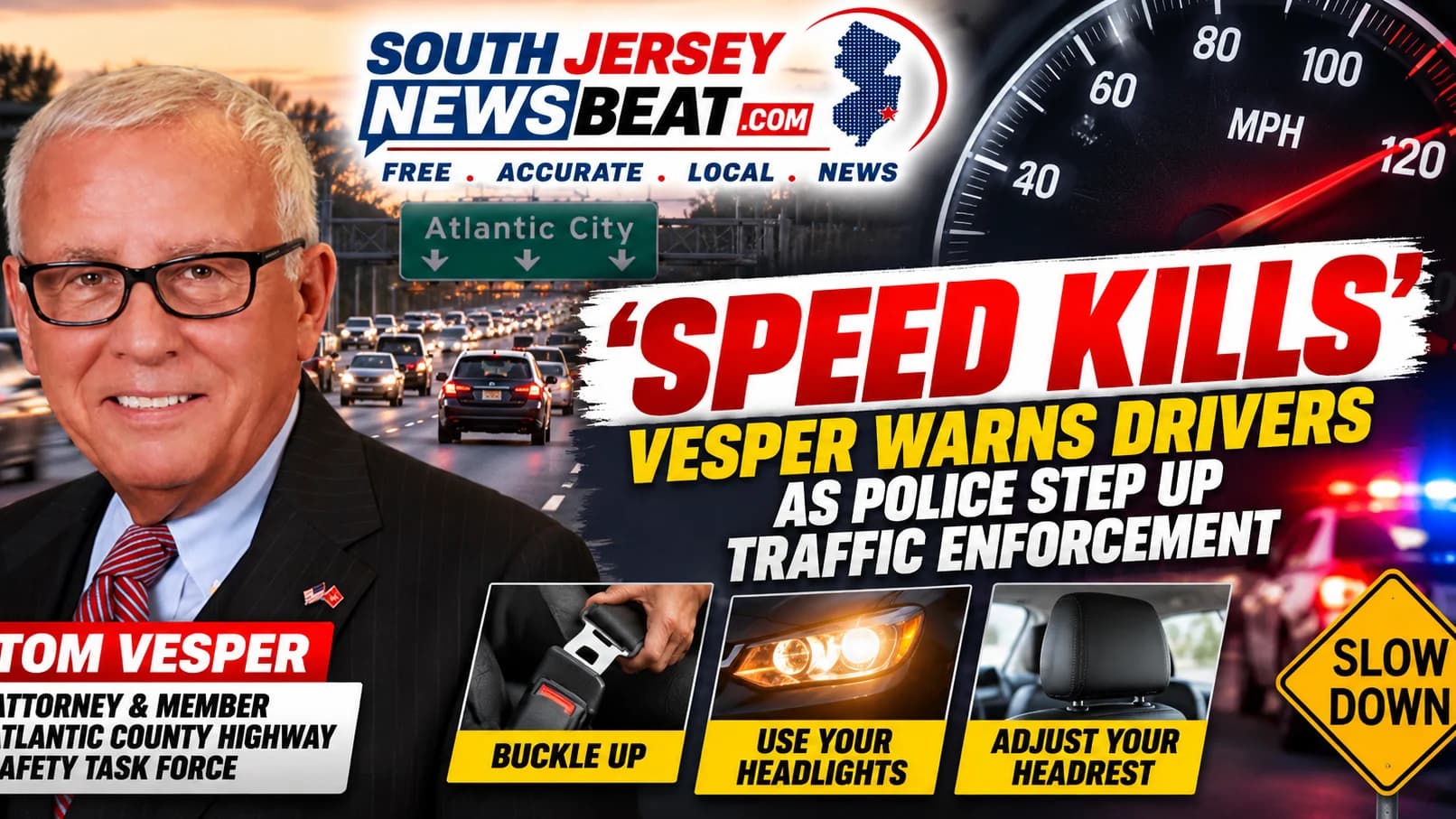 ‘Speed Kills’: Atlantic County Attorney Warns Drivers as Police Step Up Traffic Enforcement