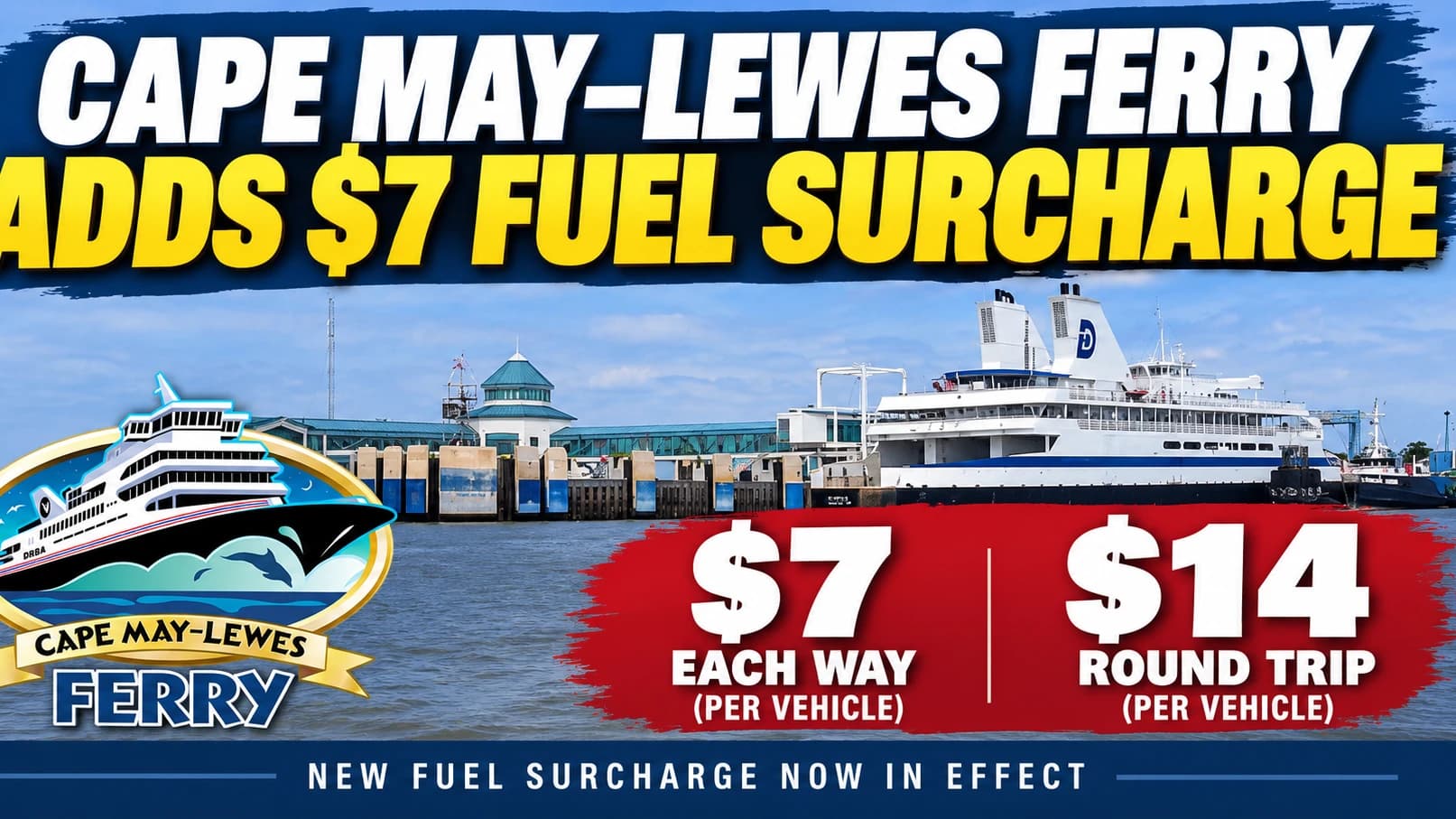 Cape May–Lewes Ferry Adds $7 Fuel Surcharge, Raising Round-Trip Costs by $14