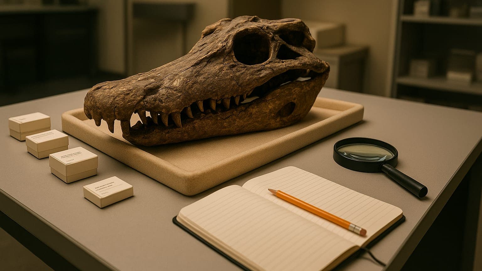 Extinct Crocodilian Skull Found in Sphinx's Building Blocks