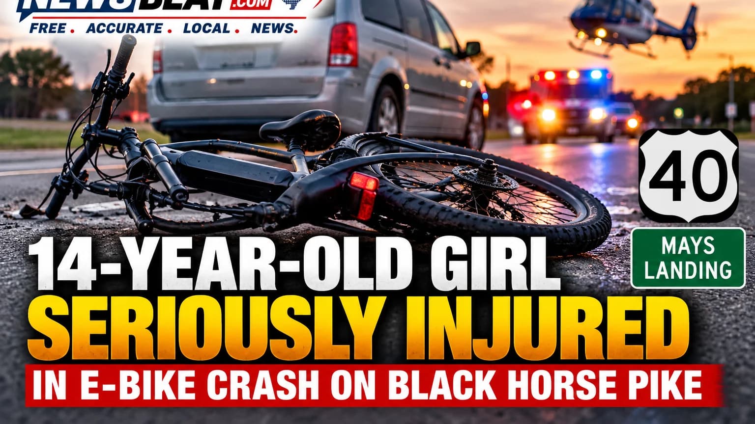 Mays Landing Girl, 14, Airlifted After Serious E-Bike Crash on Black Horse Pike
