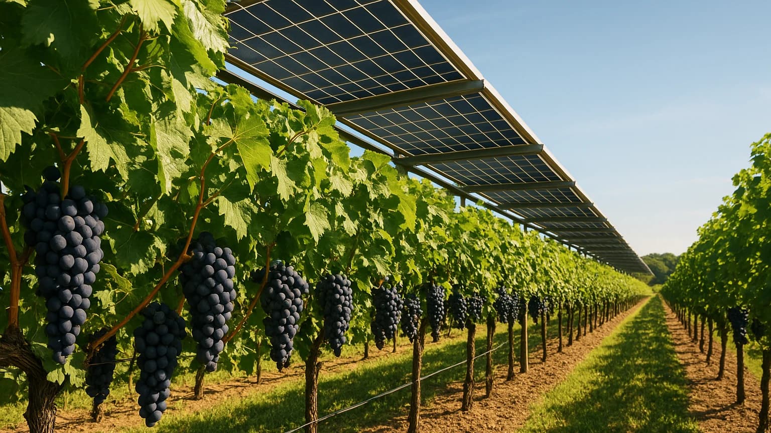 Solar Panels Boost Grape Yield, Study Finds