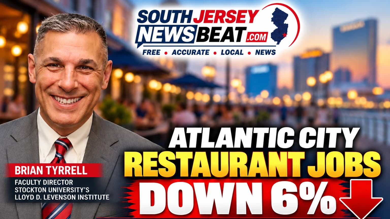 Atlantic City Restaurant Jobs Fall 6% Despite Strong Summer Tourism, Stockton Analysis Finds