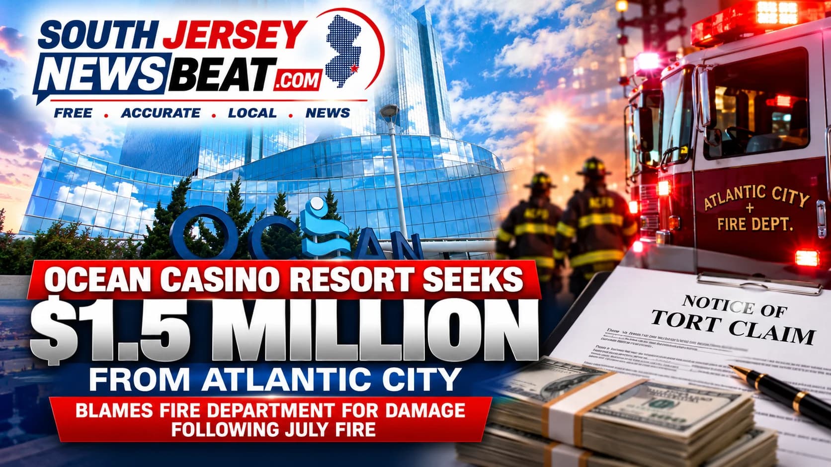 Ocean Casino Resort Seeks $1.5 Million From Atlantic City, Blames Fire Department for Damage Following July Fire