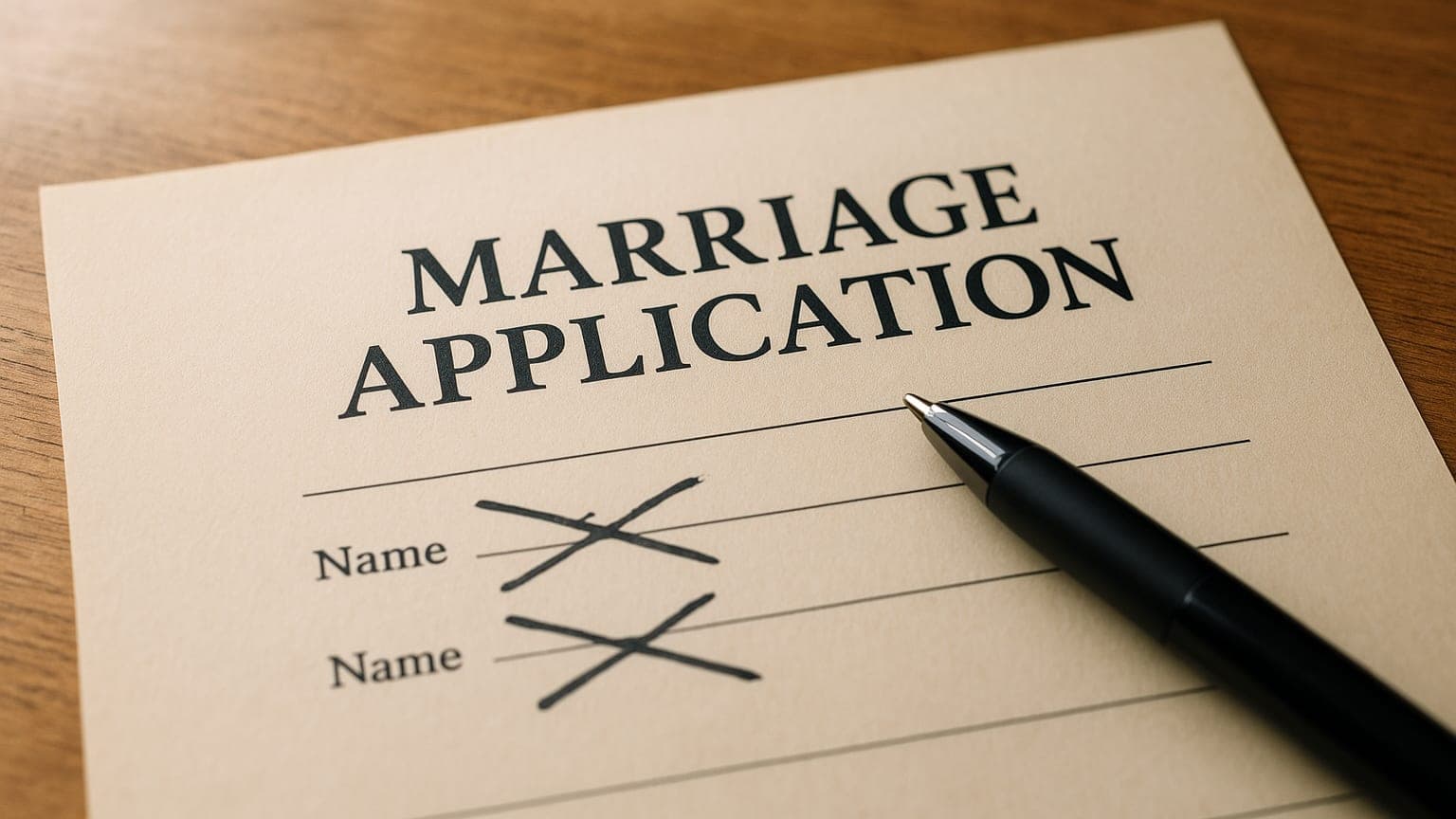 Omar Marriage Application Shows Crossed-Out Name Changes