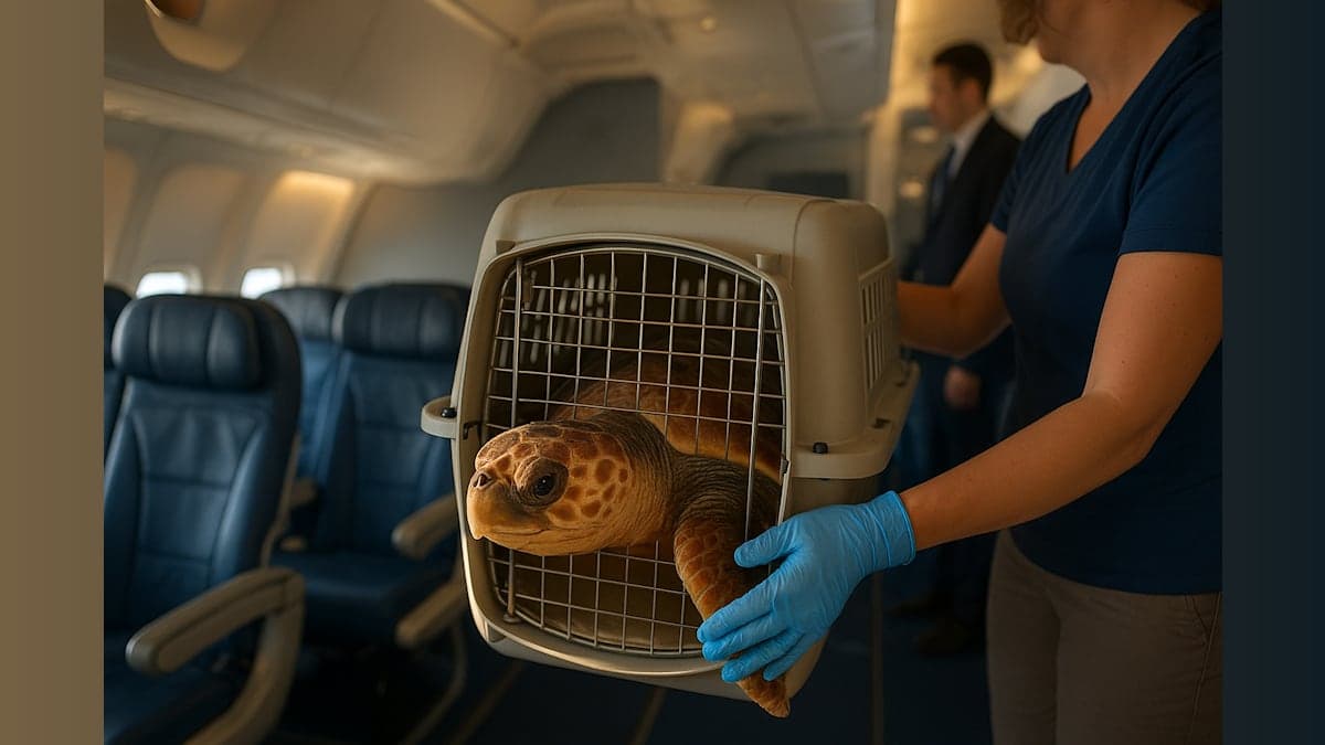 Endangered Sea Turtle Receives First-Class Flight After Storm Displacement