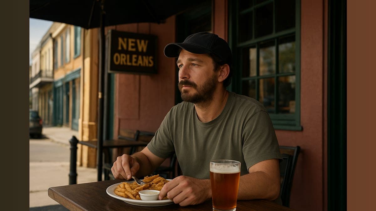 Actor Shia LaBeouf Dines at Local New Orleans Pub Following Jail Release and Court Appearance