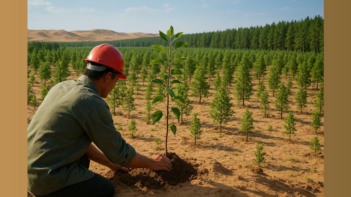 China's Decades-Long Reforestation Project Transforms Desert Into Carbon-Absorbing Forest