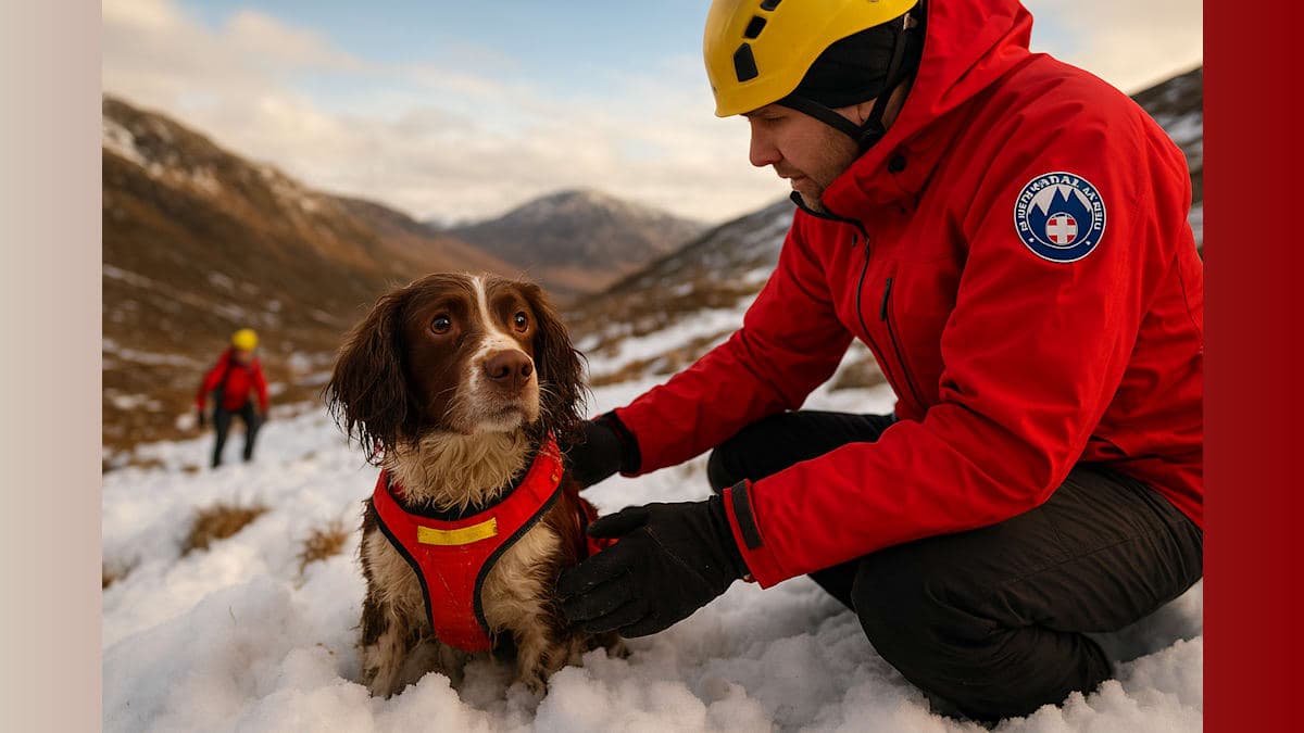 Scottish Mountain Rescue Team Saves Stranded Spaniel After Overnight Ordeal on Highland Peak