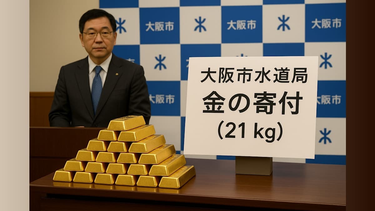 Anonymous Donor Presents 21 Kilograms of Gold to Osaka for Water Infrastructure Repairs