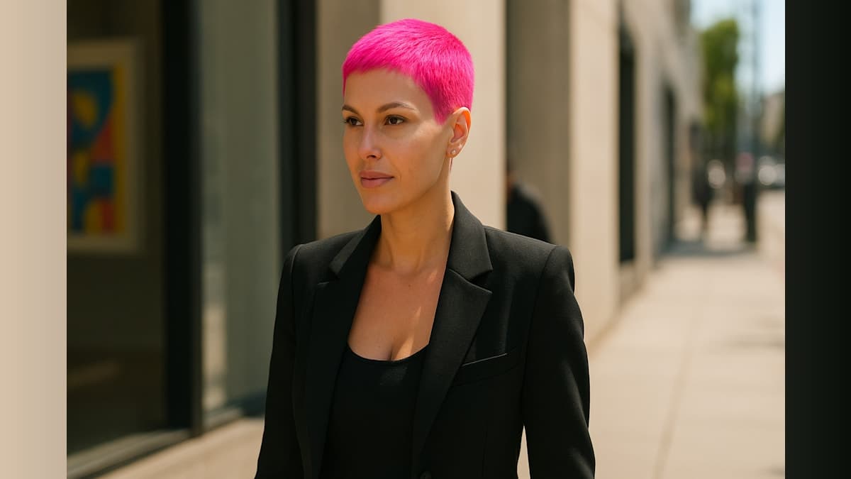 Bianca Censori Debuts Bold Pink Pixie Cut During Los Angeles Outing