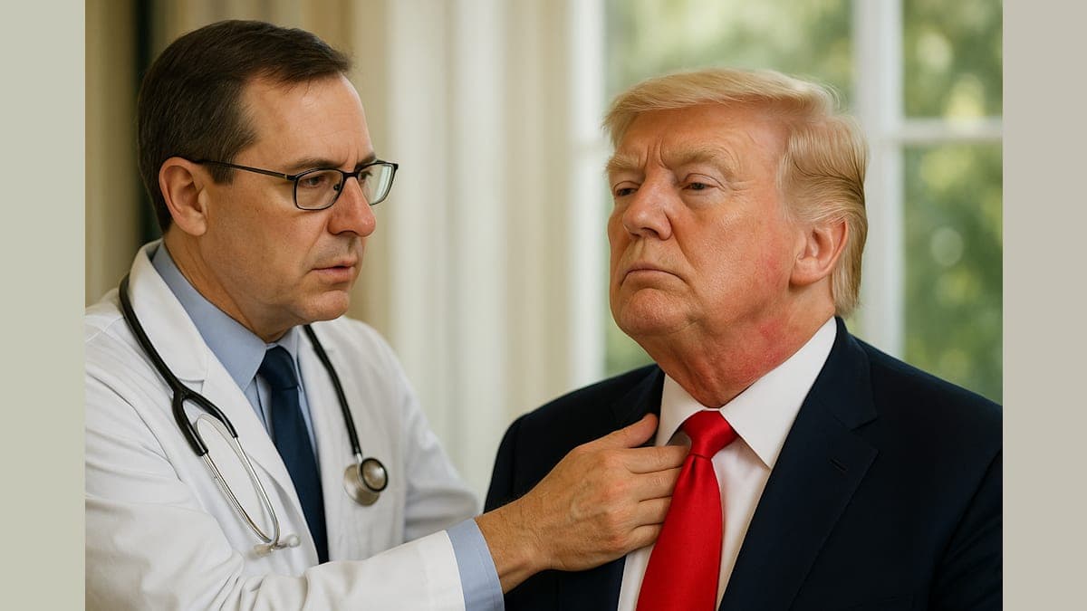 President Trump's Physician Addresses Visible Neck Rash, Confirms Preventative Skin Treatment