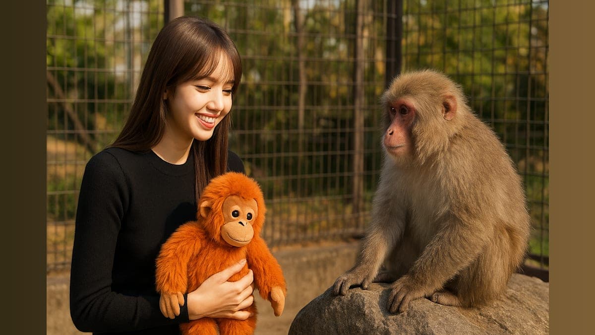 K-Pop Star Lisa Visits Viral Monkey at Japanese Zoo