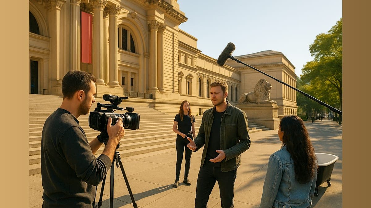 Actors Film Music Video at Iconic NYC Locations