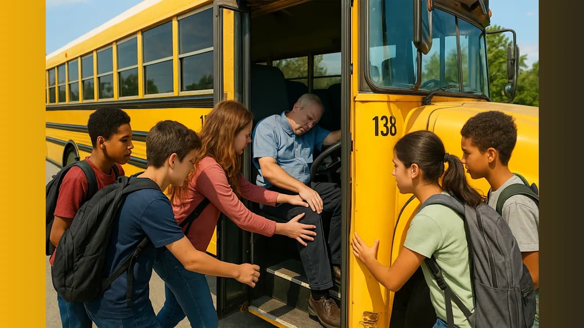 Five Students Hailed as Heroes After Bus Driver Emergency