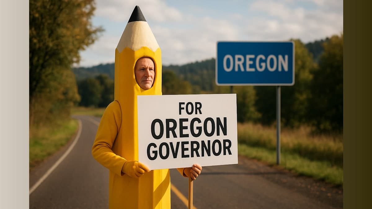 Six-Foot Pencil Runs for Oregon Governor
