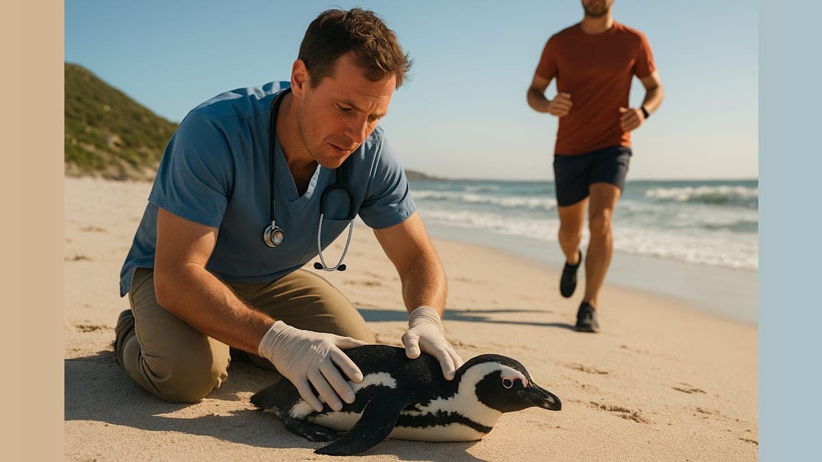 Jogger's Quick Action Saves Critically Endangered Penguin