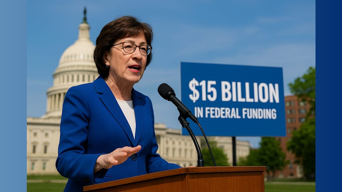 Collins Banks on Federal Funding Record Against Platner Challenge