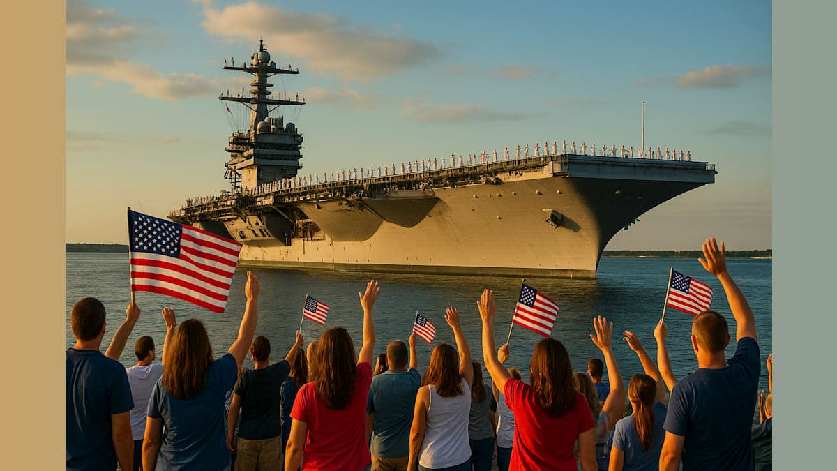 USS Gerald R. Ford Returns After Nearly Year-Long Deployment