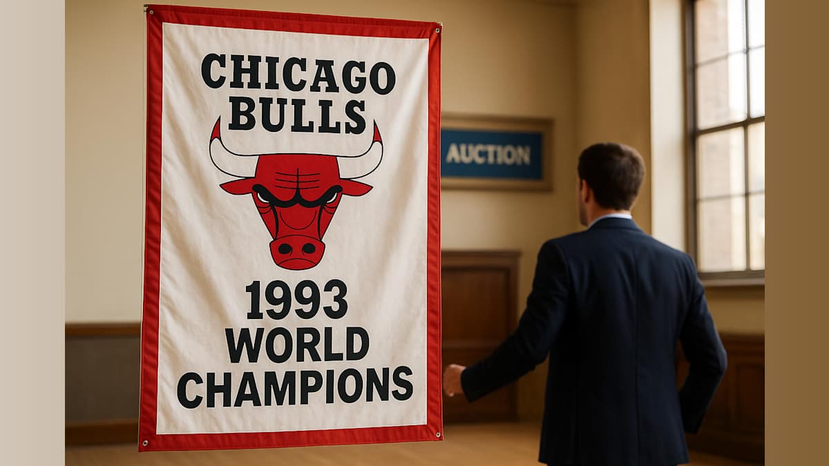 Historic Bulls Championship Banner From 1993 Up for Auction
