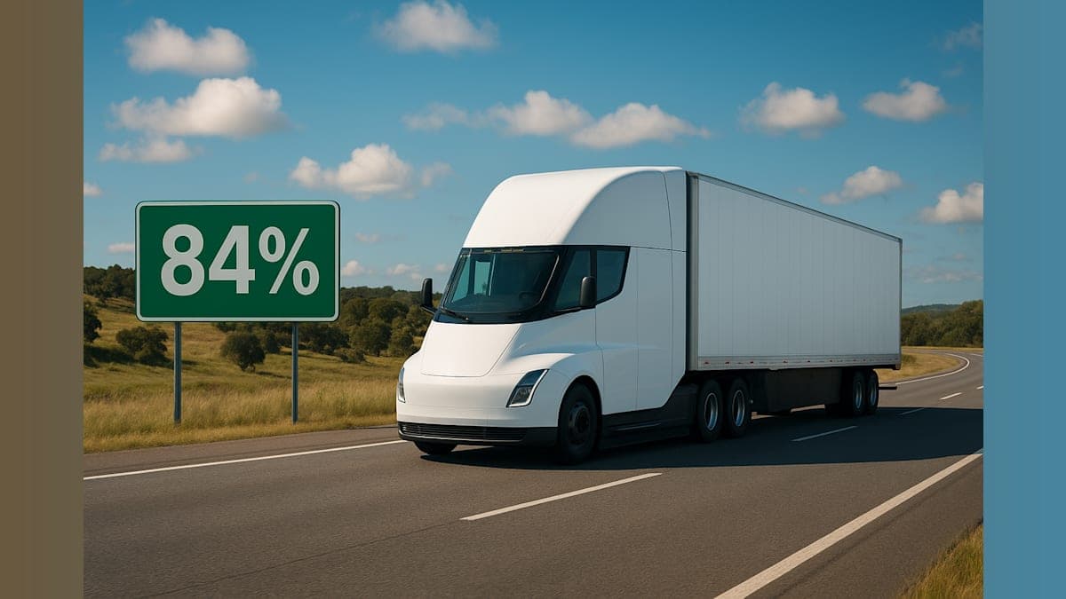Electric Semi Slashes Fuel Costs by 84 Percent