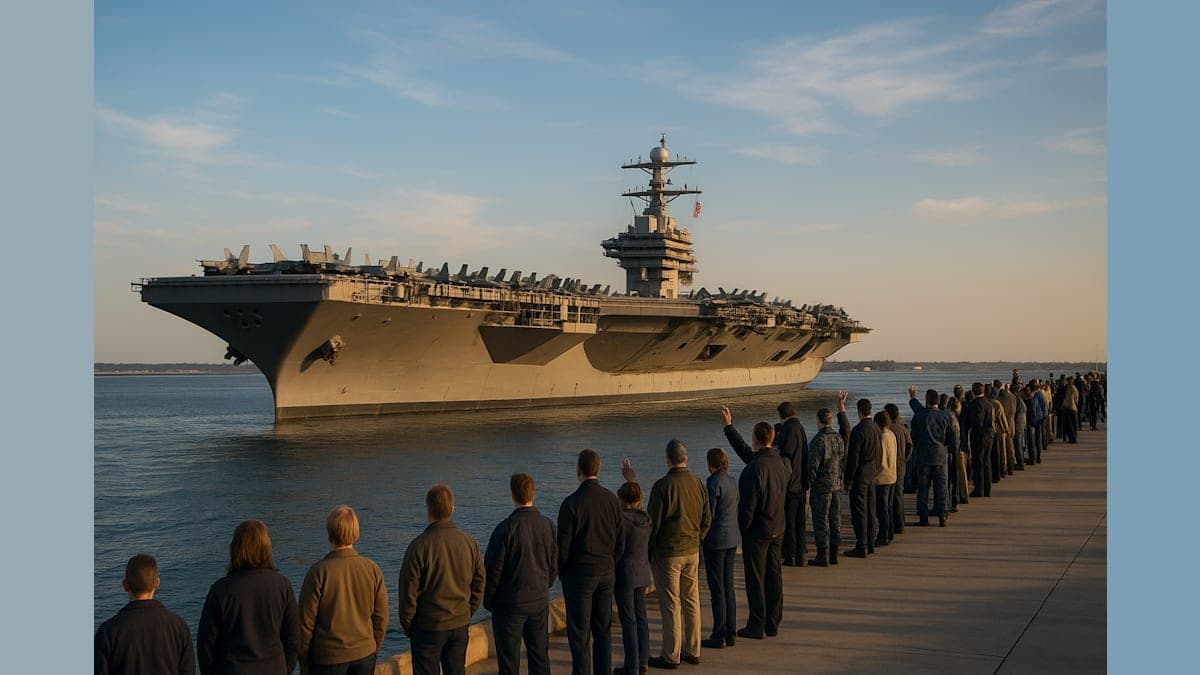 USS Ford Returns Home After Year-Long Deployment