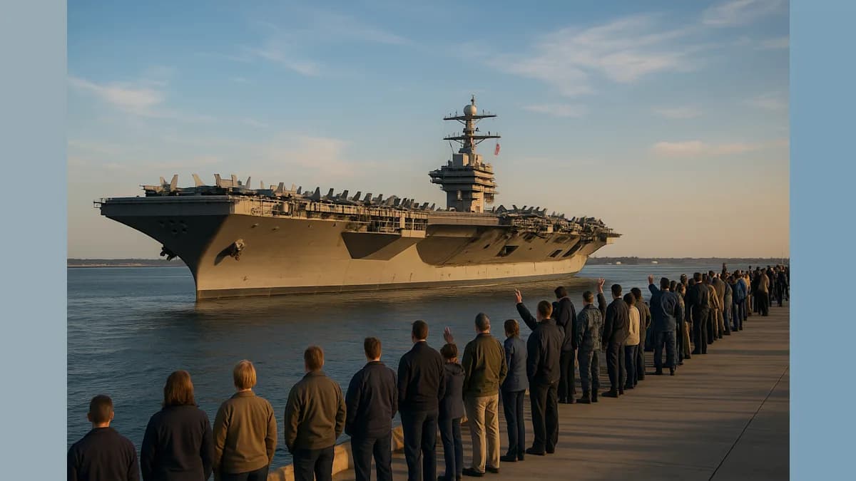 USS Ford Returns Home After Year-Long Deployment
