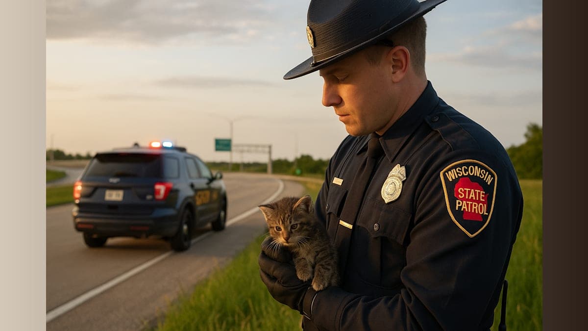 Wisconsin Trooper Adopts Kitten Thrown From Moving Vehicle