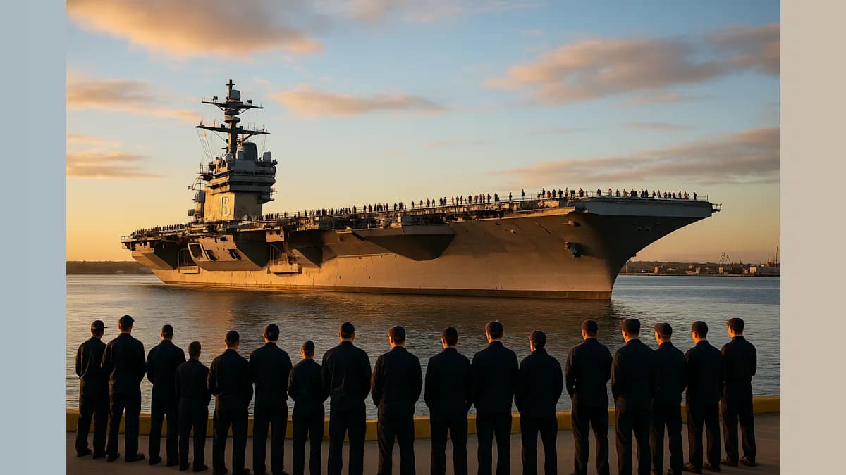 USS Ford Returns Home After Year-Long Deployment