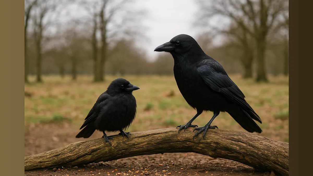 Orphaned Jackdaw Finds Unlikely Mentor in Fellow Crow