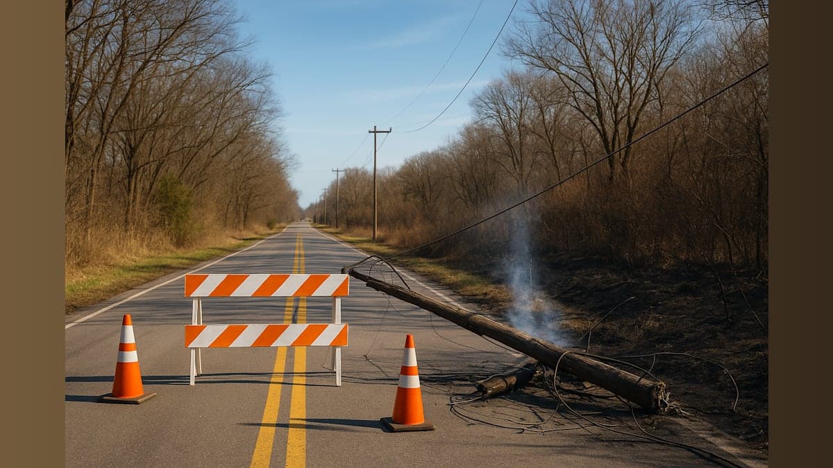 Road Crews Knock Down Power Lines, Spark Brush Fire