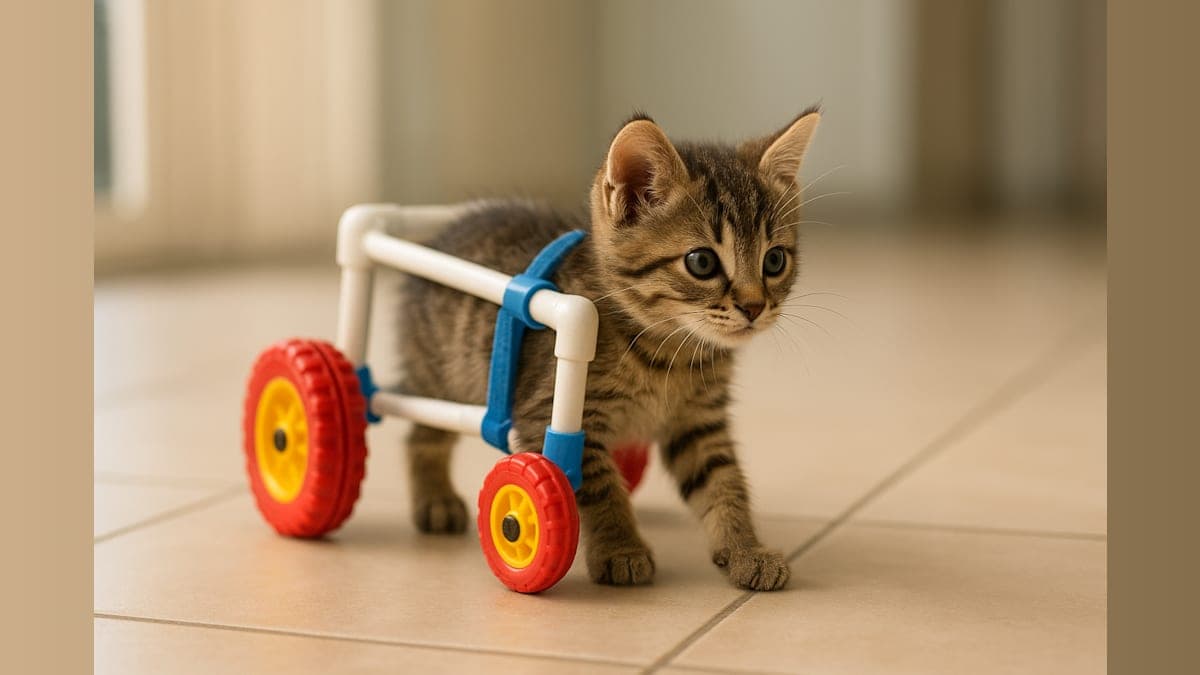 Kitten Gets Custom Hot Wheels Wheelchair in Cincinnati