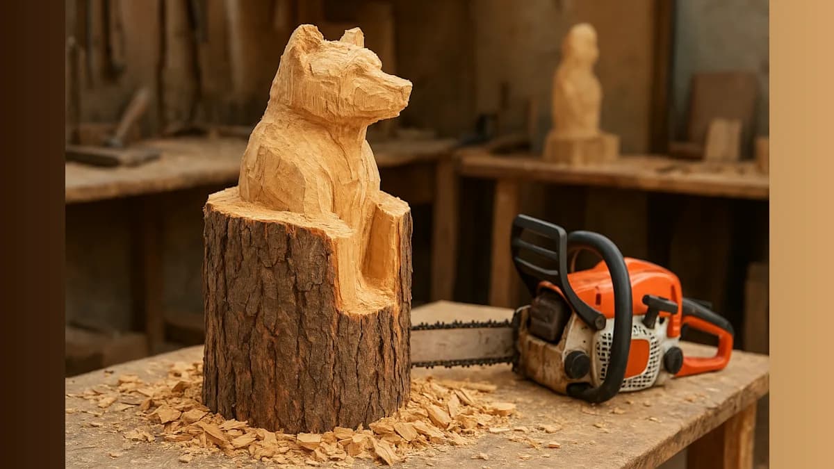 Lincolnshire Artist Transforms Logs Into Lifelike Sculptures With Chainsaw