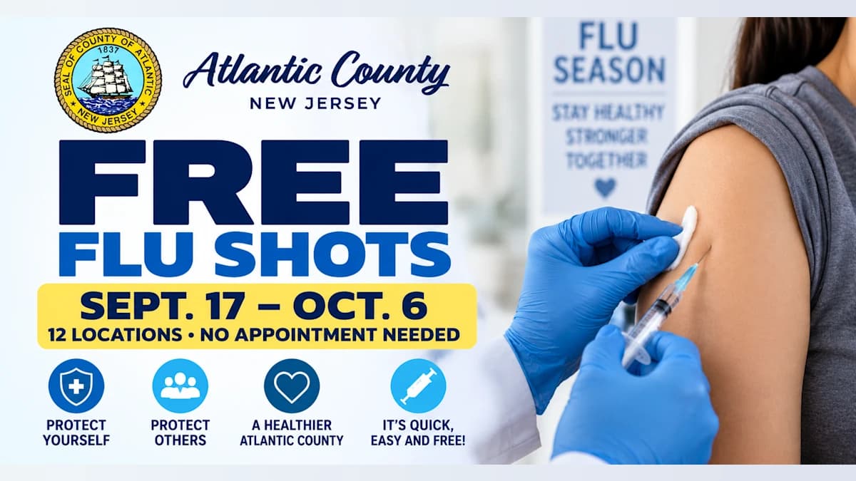 Atlantic County Offering Free Flu Shots at 12 Clinics Beginning Thursday