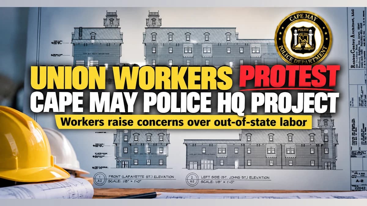 Union Workers Protest $8.6M Cape May Police Headquarters Project Over Hiring Practices