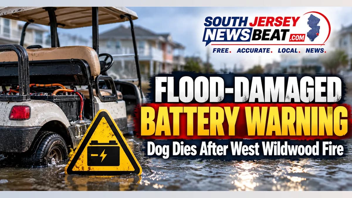 Dog Dies After West Wildwood Fire as Officials Expand Warning Over Flood-Damaged Batteries
