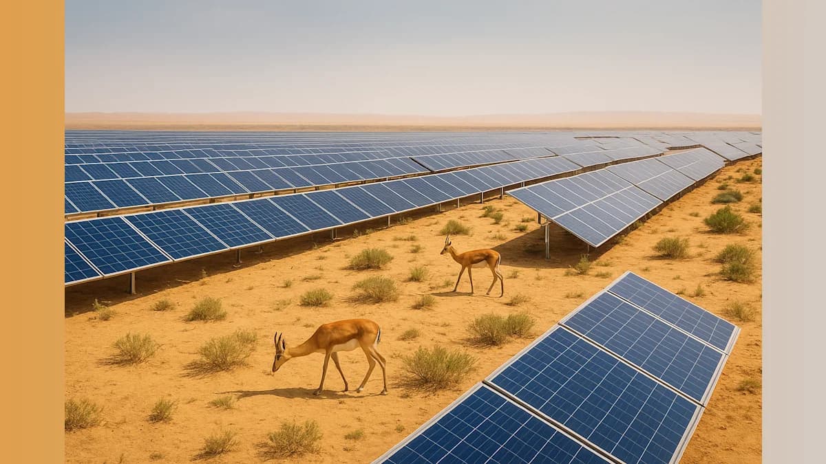 Solar Farm Becomes Unlikely Haven for Threatened Gazelles